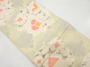 アンティーク　花模様織り出し袋帯（材料）